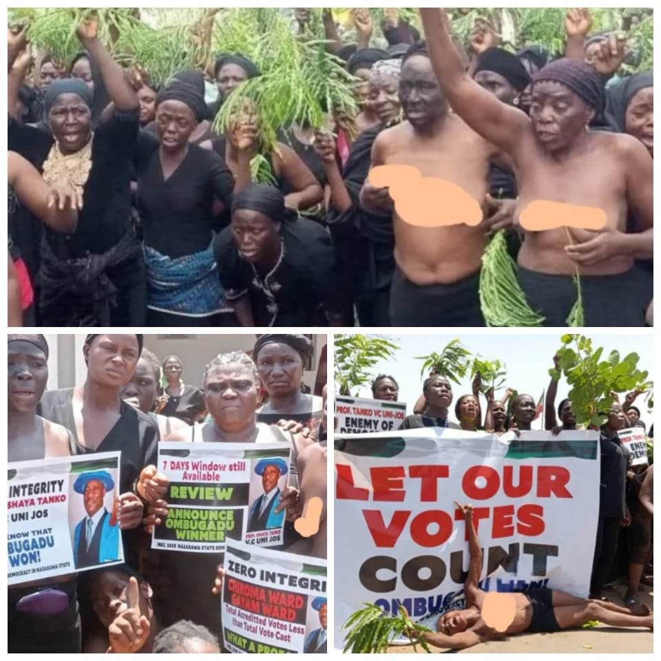 Stolen Mandate: INEC Deaf As Naked Women Protest In Nasarawa For 4 Day Counting
