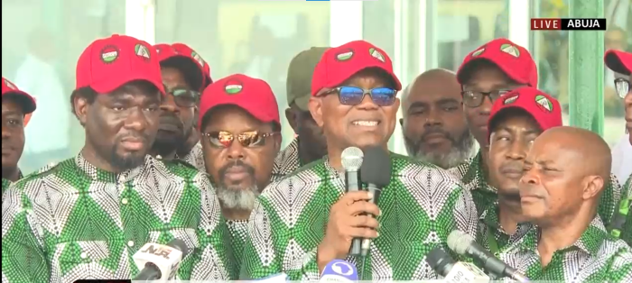 Buhari Ministers Shocked As Workers Celebrate Peter Obi At Eagle Square May Day Parade
