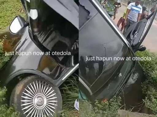 Wahala As Mechanic Crashed Brand New Mercedes Benz While Returning To Owner In Lagos