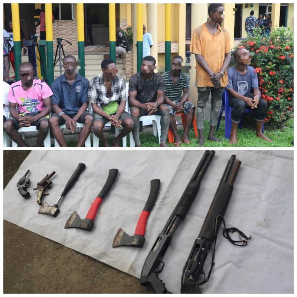 Police Parade 3 Serial Oil Mill Rice Shop Burglars, Arrest 3 RSU Suspected Cultist with 3 Sharp English Axes