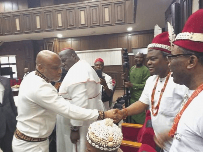 Photos As Religious Leaders, Traditional Rulers Pray For Nnamdi Kanu In Court, As FG Begins Trail Of IPOB Leader