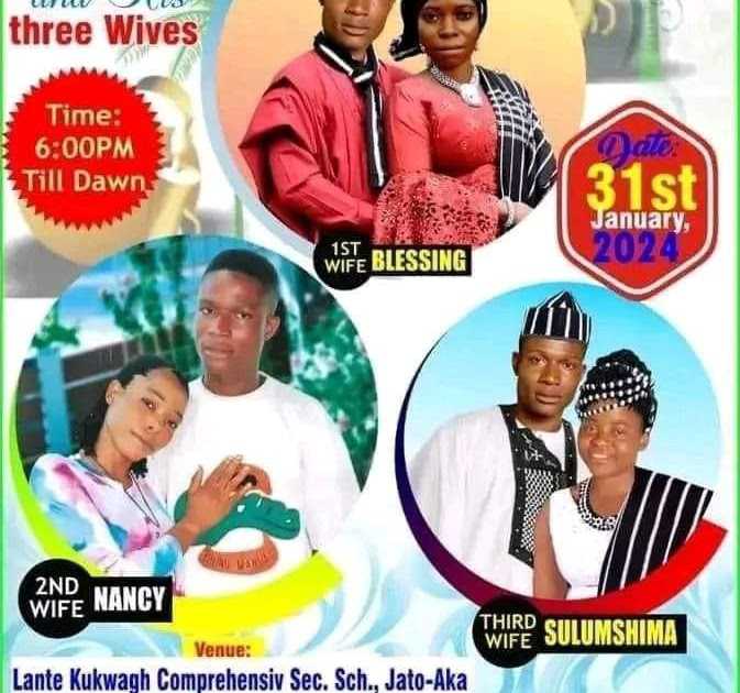 Benue Man Makes History, Marries 3 Women Same Day With Funfair