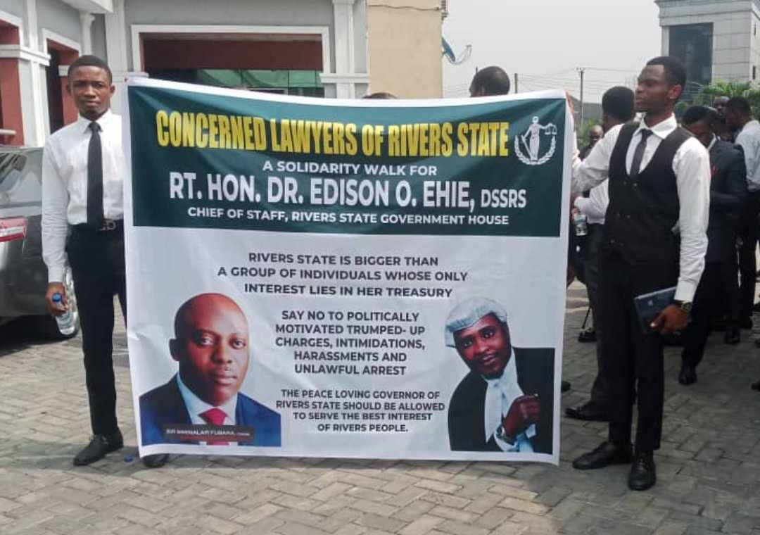 Photo News: Rivers Lawyers Protest Allege Political Harassments Of Edison Ehie, Others, Urge Police To Obey Court Order