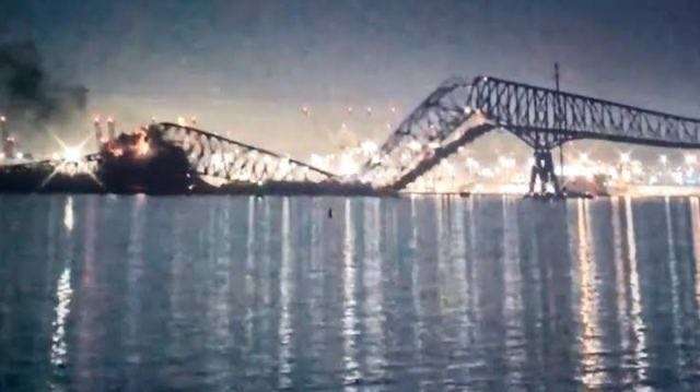 US Baltimore Bridge Collapses Into River After Being Hit By A Ship