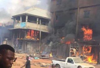 Mysterious Fire Out Breaks Consumes White House Section Of Onitsha Main Market